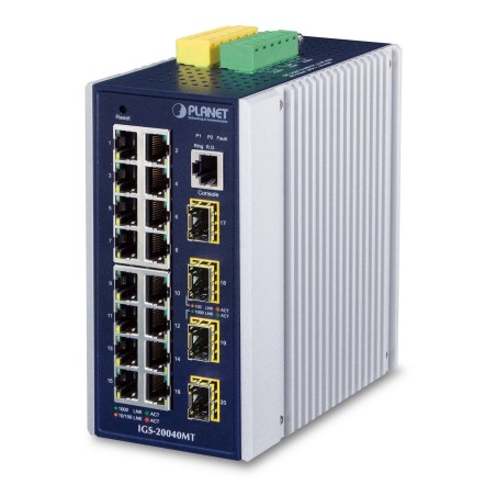 High-Performance Planet IP30 Industrial 16-Port Ethernet Switch | IGS-20040MT